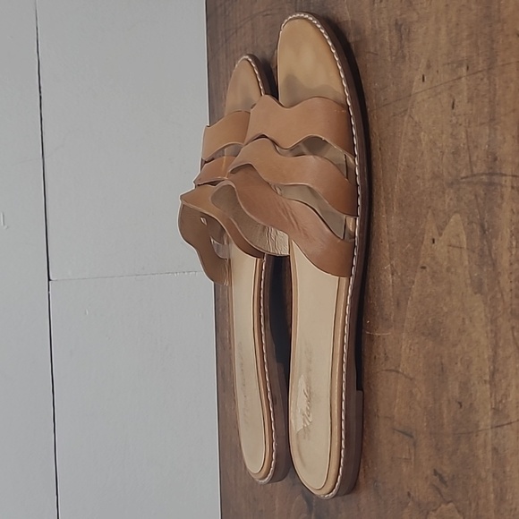 Madewell Vachetta Leather Wave Slide Strappy Slip-on Sandal Women's sz 7 - Picture 4 of 9